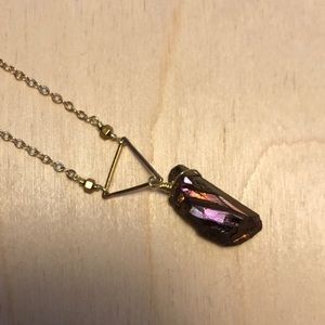 Triangle Rainbow Quartz Necklace